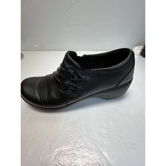 Clarks Collection Black Leather Womens Shoes Size 10 - Picture 5 of 14